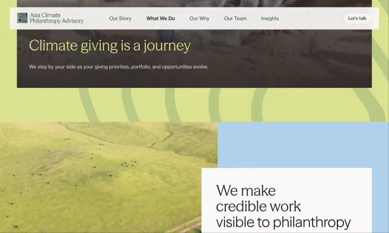 Asia Climate Philanthropy Advisory website design