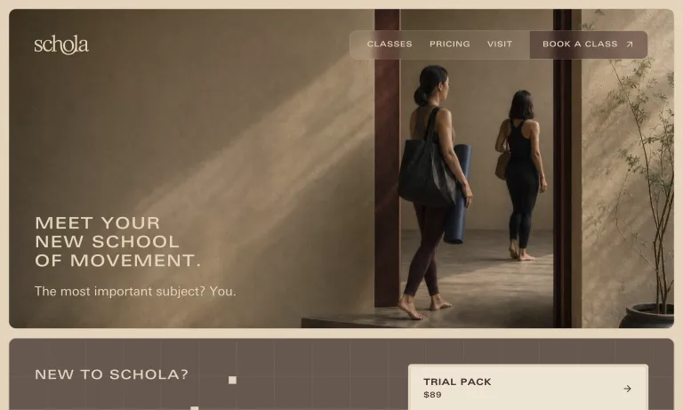 Schola storefront and website design