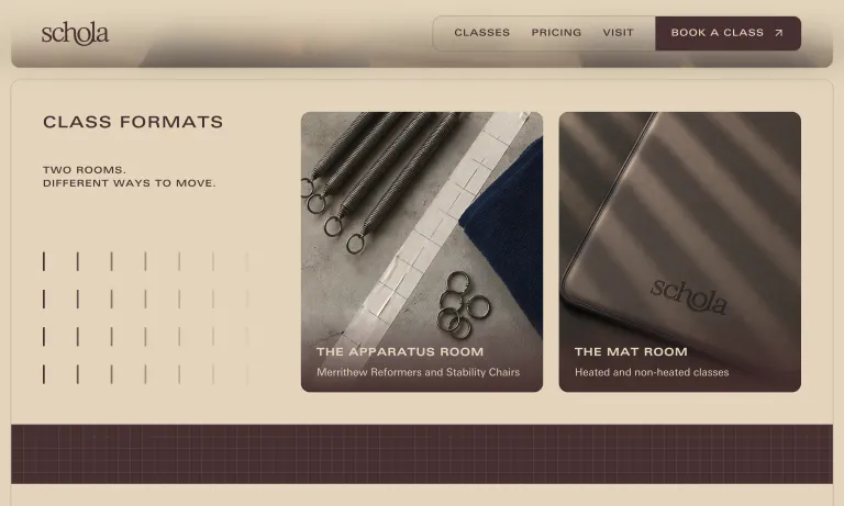 Schola storefront and website design