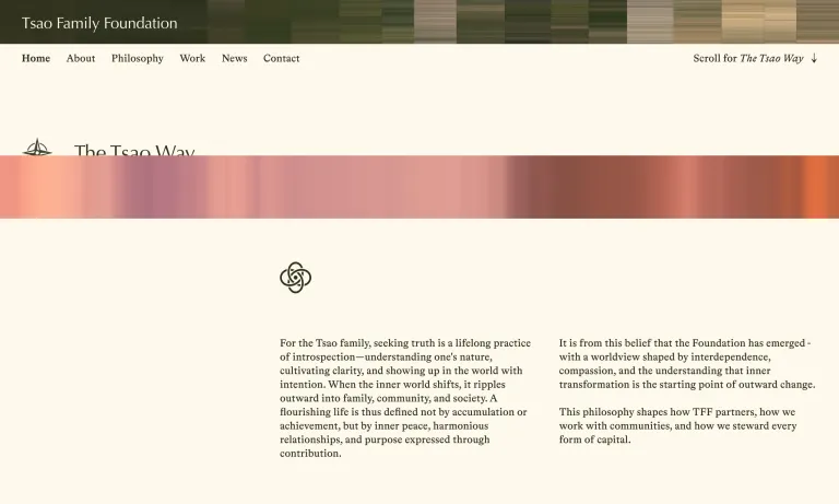 Tsao Family Foundation brand and website design